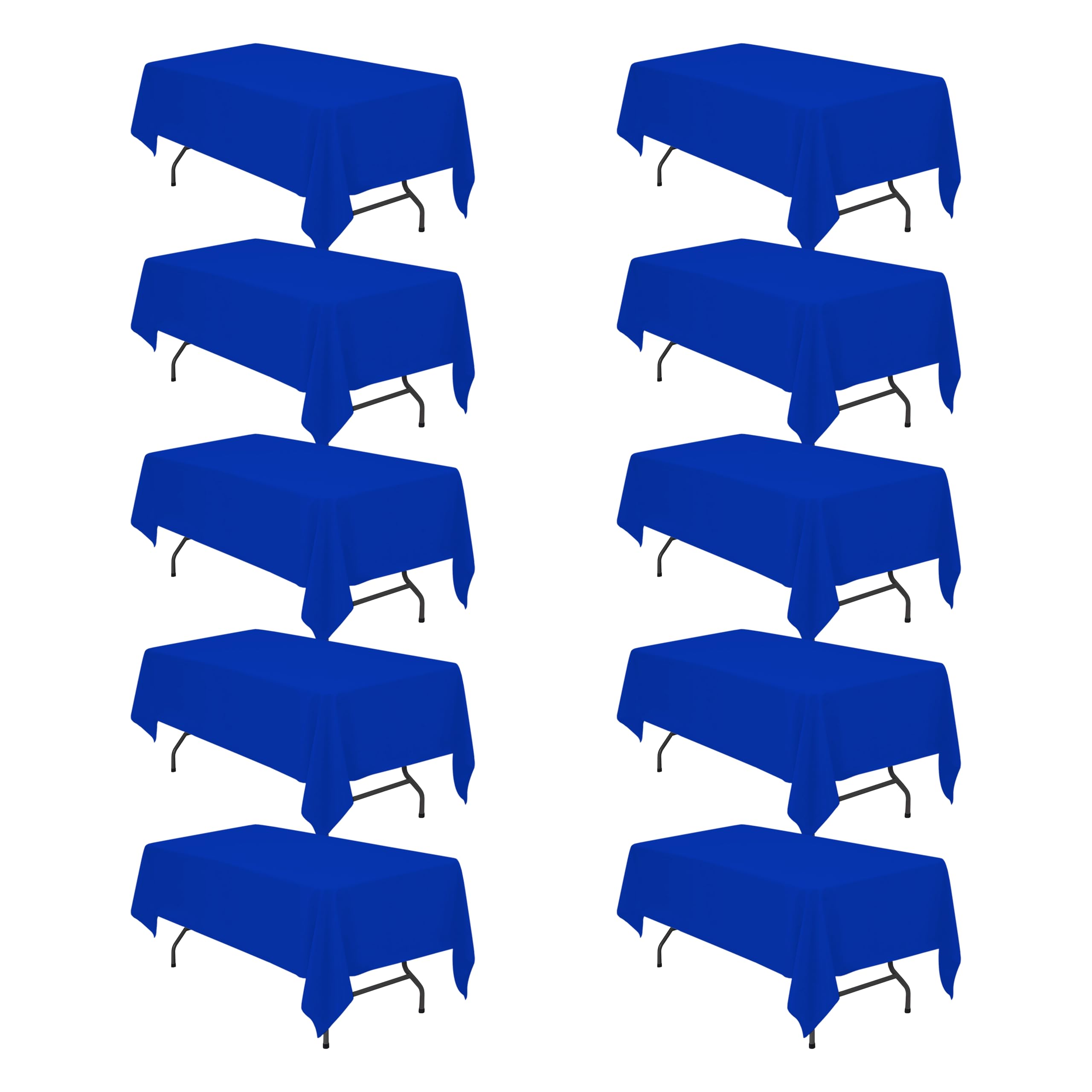 BRILLMAX 10 Pack Royal Blue Tablecloths 60x102 Inch for 6ft Rectangle Table