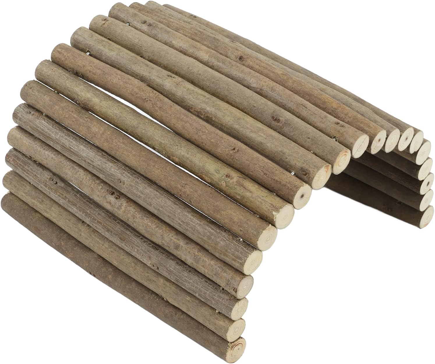 Tnfeeon Wooden Hamster Bridge,Shrub Rodents Chewing Climbing Tunnel Small Animal Bendy Bridge Ramp Hut Hideout for Guinea Pigs Hedgehogs Chinchillas and Other Rodents