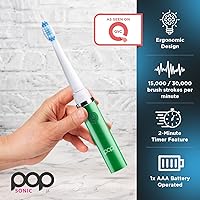 Vista 17 de Cepillo de dientes eléctrico Pop Sonic (plata metálica) – Cepillos de dientes de viaje con batería AAA Cepillos de dientes eléctricos para niños