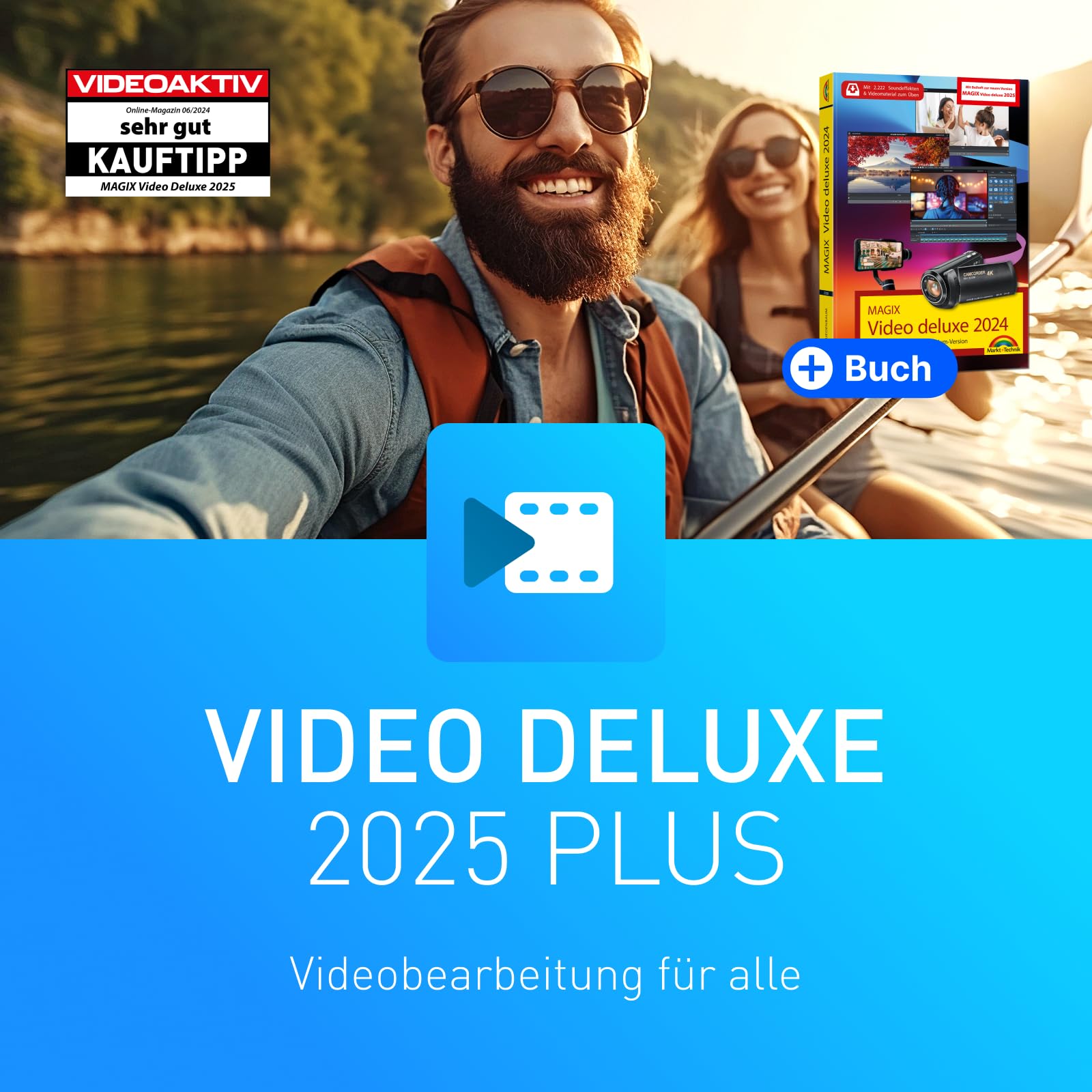 BUNDLE: MAGIX Video deluxe 2025 PLUS + BUCH - Videobearbeitung für alle | Videobearbeitungsprogramm | Videoschnittprogramm | für Windows 10/11 PC | 1 PC-Volllizenz für 2 Geräte