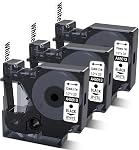 COLORWING Compatible with Dymo White on Black D1 Label Tape 45021 Standard Label Maker Refills d1, 1/2Inch x 23Ft, S0720610 for DYMO LabelManager 160 210D 280 360, 3-Pack