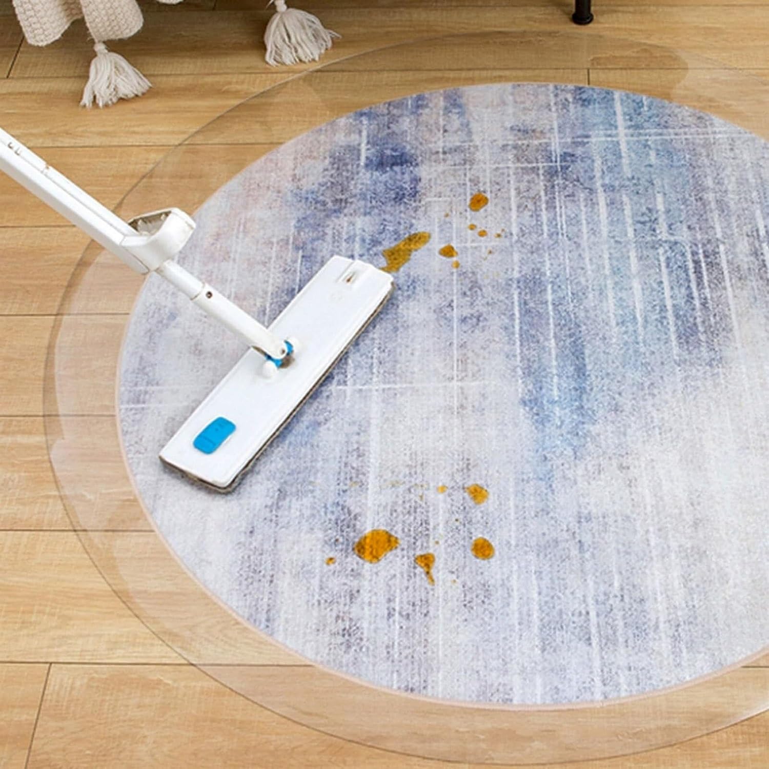 Protector Mesa Transparente,Mantel Redondo Transparente,1.5 mm Película de Mesa Redondo Diámetro 30-160 cm Mantel de PVC esmerilado Alfombrilla para silla ara Suelos Duros(Claro,Diameter 146cm)