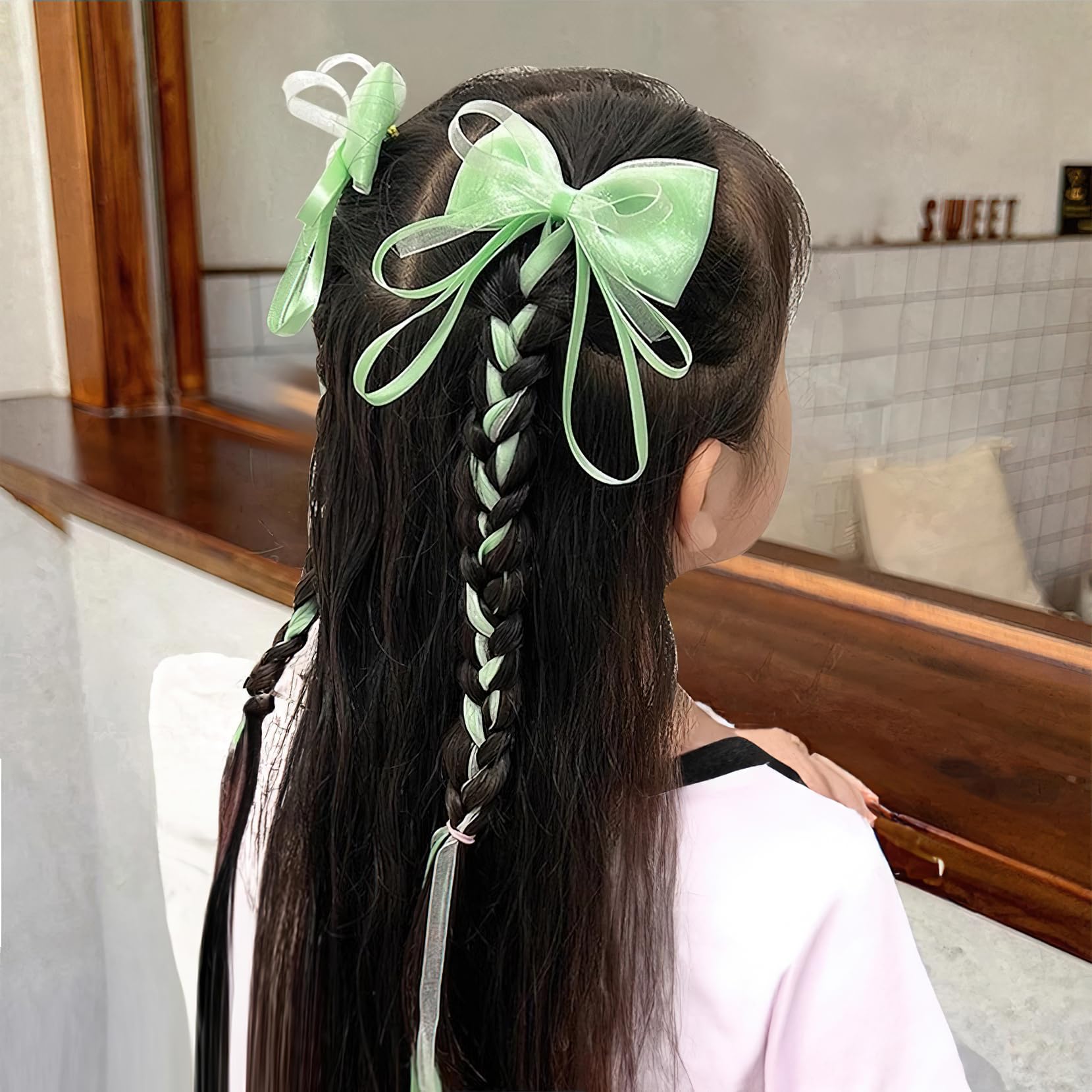 2 fiocchi per capelli con perle per ragazze, fermagli per capelli con perle bianche, accessori per capelli da sposa per neonati e bambini
