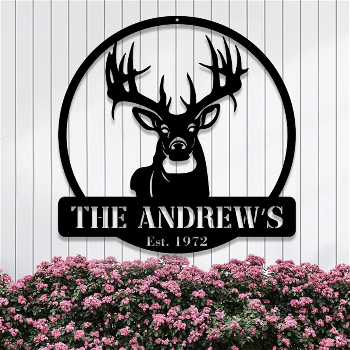 Personalized Deer Head Metal Wall Art,Custom Elk Hunter Family Name Signs,Customized Deer Hunting Name Signs for Wall Decor,Metal Wall Decor,Metal Signs for Outdoor,Unique Housewarming Gifts