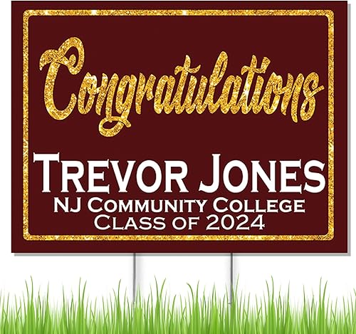 Miniatura 2 de Congratulations Class of 2024 Graduate Personalized Yard Sign with Metal Stake, Custom Graduation Party Personalized Lawn Sign