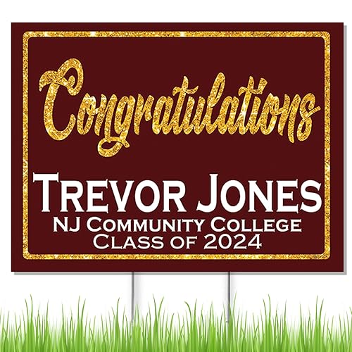 Miniatura 2 de Congratulations Class of 2024 Graduate Personalized Yard Sign with Metal Stake, Custom Graduation Party Personalized Lawn Sign