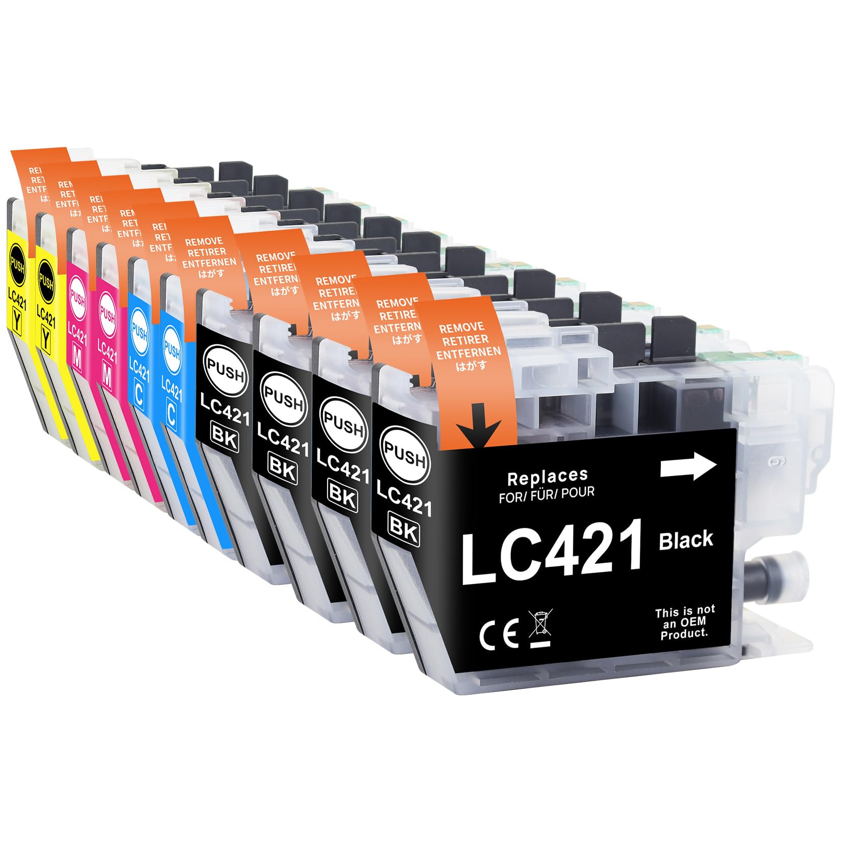 Yowell LC421 Druckerpatronen Kompatibel für Brother LC421 Multipack Patronen für Brother DCP-J1050DW DCP-J1140DW MFC-J1010DW,10er Pack
