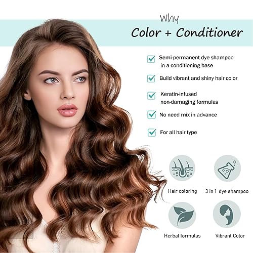 Miniatura 2 de Champú de tinte para el cabello castaño claro a base de hierbas, champú instantáneo para mujeres y hombres, champú de larga duración, champú para