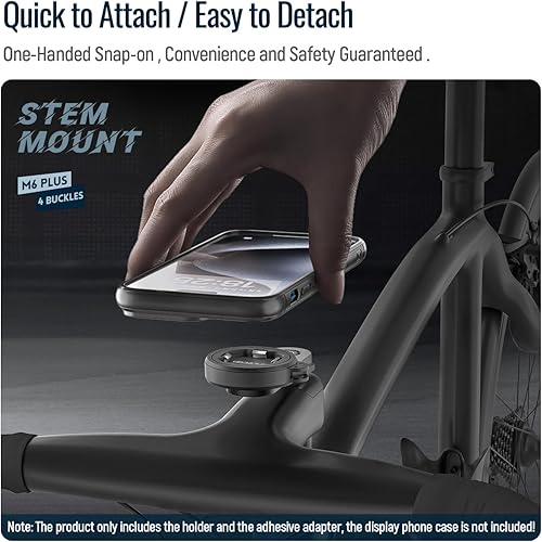 Miniatura 2 de sincetop Soporte de teléfono para bicicleta, soporte para teléfono con tapa de vástago de bicicleta de montaña, abrazadera universal de aluminio