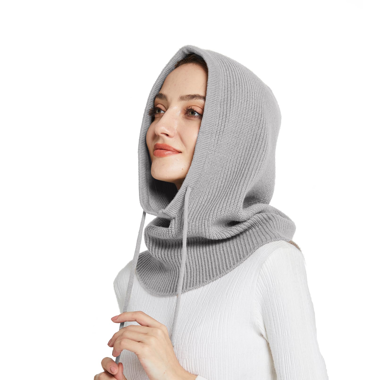 FacecozyMtze Damen Winter, Strickmtzen Warme Kapuzen Schal fr Frauen Sturmhauben Beanie Wintermtzen