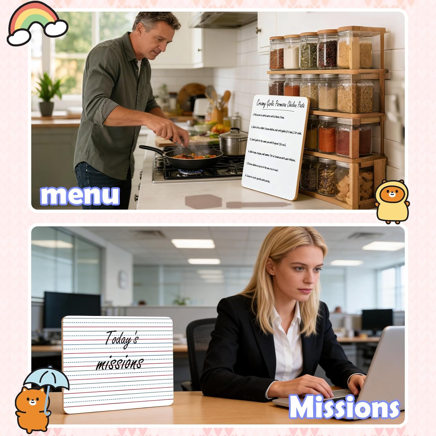 Dry Erase Boards 32 Pack, 9"x12" Double Sided Small Whiteboards with Lines for Kids, Students, Teacher & Classroom Pack, Mini Individual White Boards Lined for Writing Math English Practice