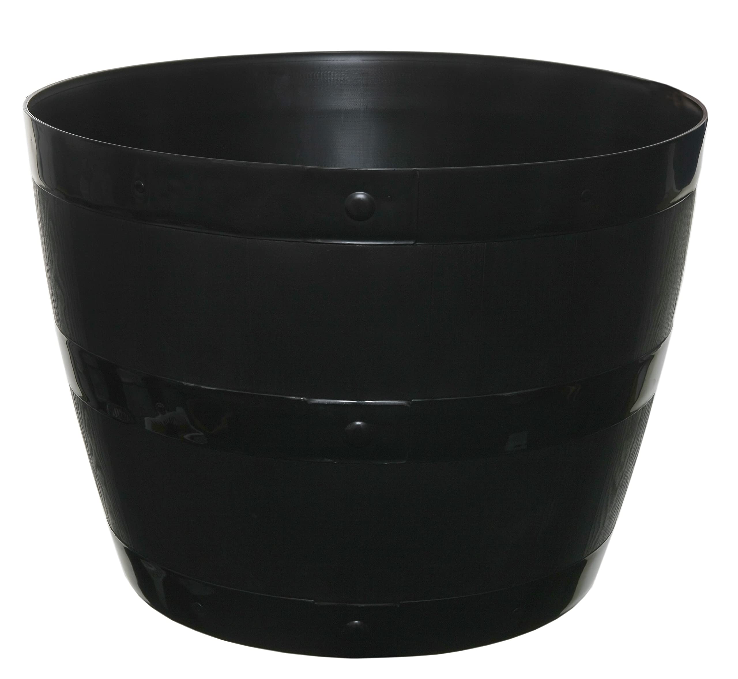 1x 50cm Plastic Barrel Planter Plant Pot Tub Garden Patio Out Or Indoor Barrel Flower Pot