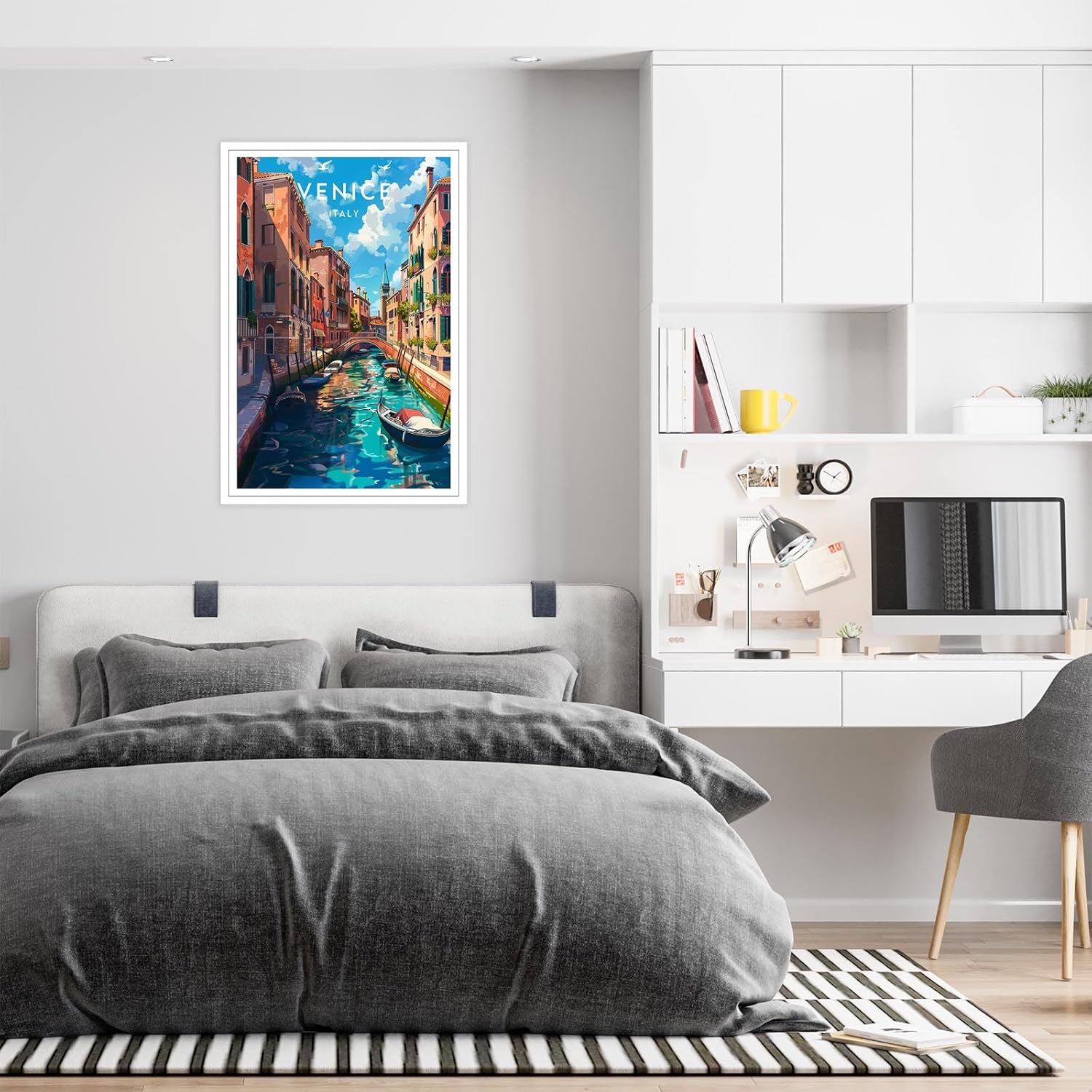 Viokalt Vintage Venice Scenery Wall Art Funky Italy City Landscape Canvas Posters Funky European Water Cities Travel Prints Painting For Family Living Room Bedroom Wall Decor 16x24in Unframed