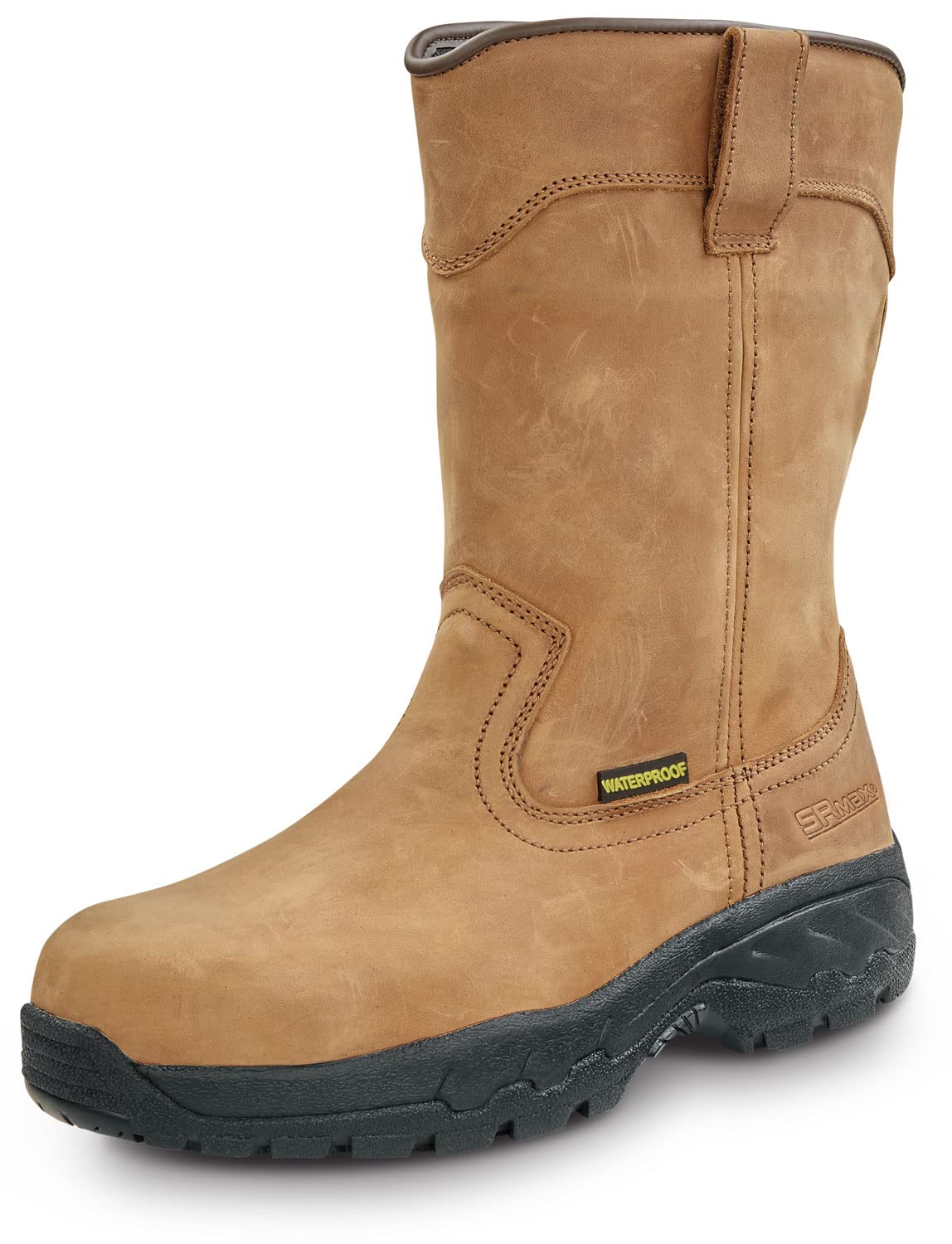 SR Max Midland, Men's, Brown, Wellington Style, Comp Toe, SD, Waterproof, MaxTRAX Slip Resistant, Work Boot