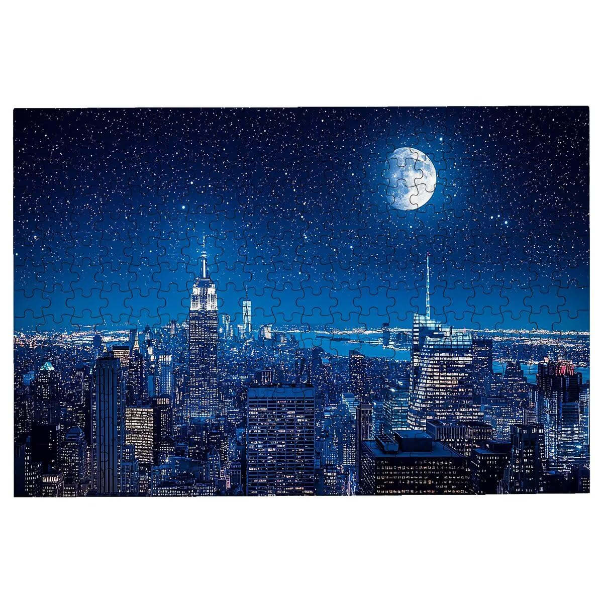 Puzzle 2000 sztuk Nowy Jork Puzzle Gwieździste Puzzle 2000 Dorosłych Puzzle z Pudełkiem Prezentowym Drewniane Puzzle Wyzwanie dla całej rodziny Prezent Kobiety, Wystrój Domu -3010