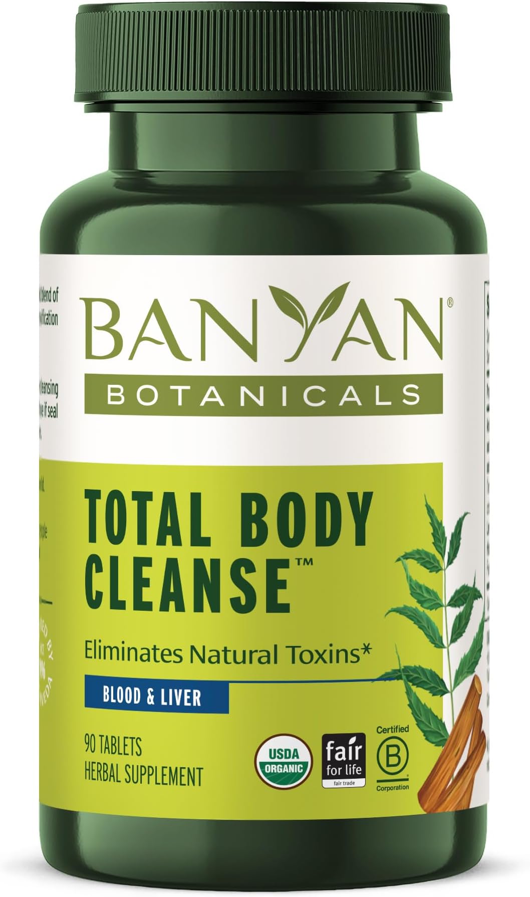 Total Body Cleanse – Organic Detox Supplement with Amla & Manjistha – Supports Ayurvedic Cleanses, Detoxification, Liver Function* – 90 Tablets – Non GMO Sustainably Sourced Vegan