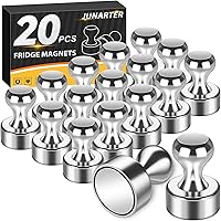 Vista 16 de Paquete de 20 Chinchetas Magnéticas, Imanes Negros Fuertes para Refrigerador, Imanes para Pizarra Blanca, Imanes para Refrigerador Fuertes, Imanes