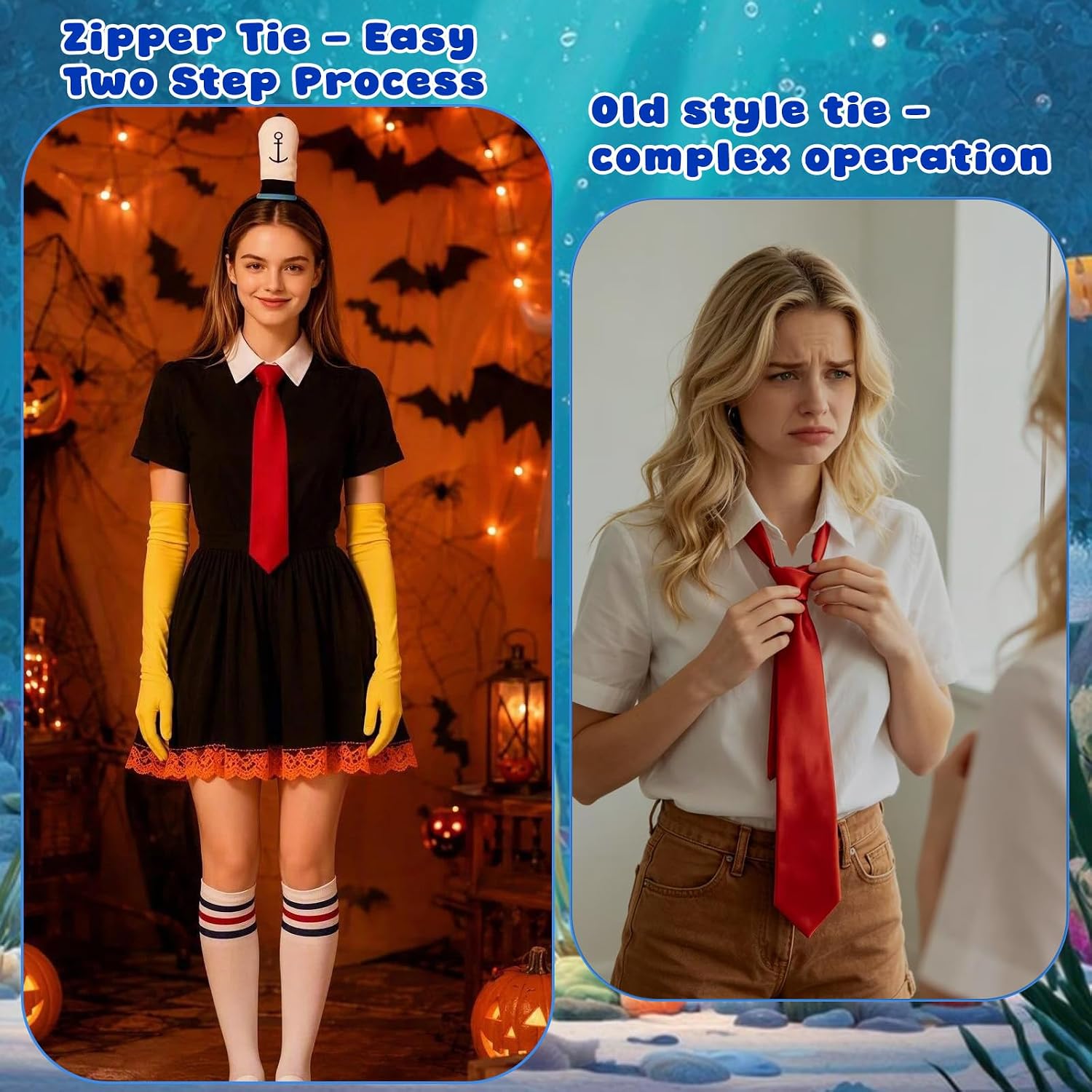 4Pcs Halloween Sailor Plankton Costume Set Sea Cartoon Character Accessorie