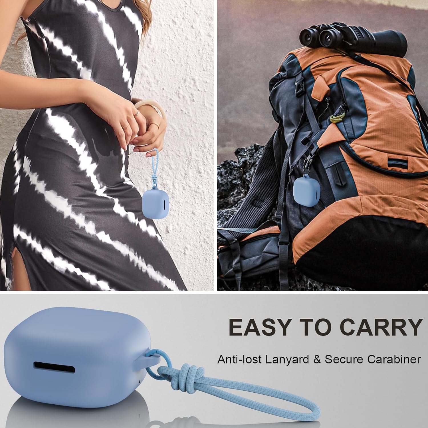 for Anker Soundcore P31i Case Cover, Soft Silicone Shockproof Protective Skin Case for Soundcore P31i Earbuds 2025 with Cleaner Kit, Keychain and Lanyard Accessories (Light Blue) - Image 6