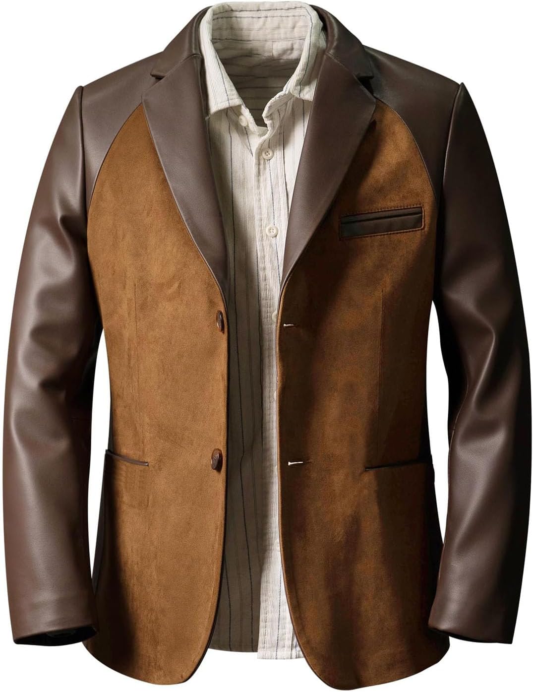VENNYNG Boys Faux Suede and PU Leather Biker Jacket Winter Hybrid Coat Formal Suit Blazer Halloween Costume