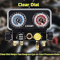 Vista 6 de Lichamp Manómetro rojo y azul de 4 vías, para R1234YF R134A