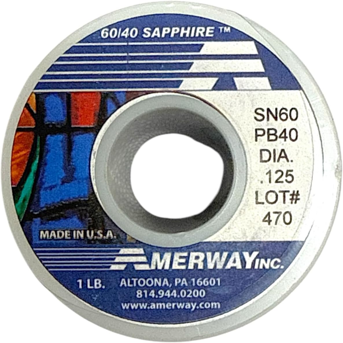 Amerway 60/40 Solid Core Solder for Stained Glass 1 Pound