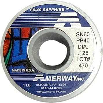Amerway 60/40 Solid Core Solder for Stained Glass 1 Pound