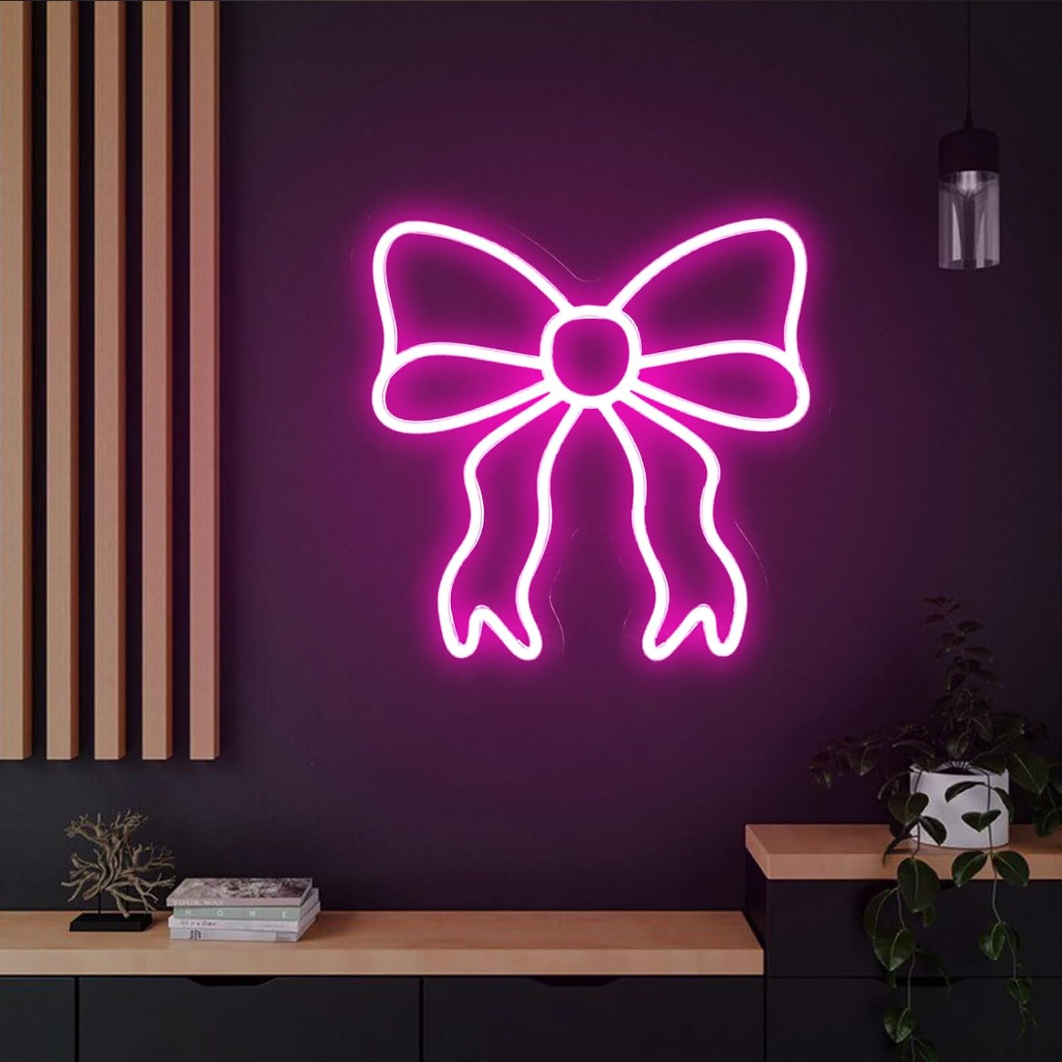 Bow Neon Sign Led Lights Up Bow Wall Art Decor Neon Signs for Bedroom Home Bar Beauty Salon Girl's Room Gift 20 x 20 inches