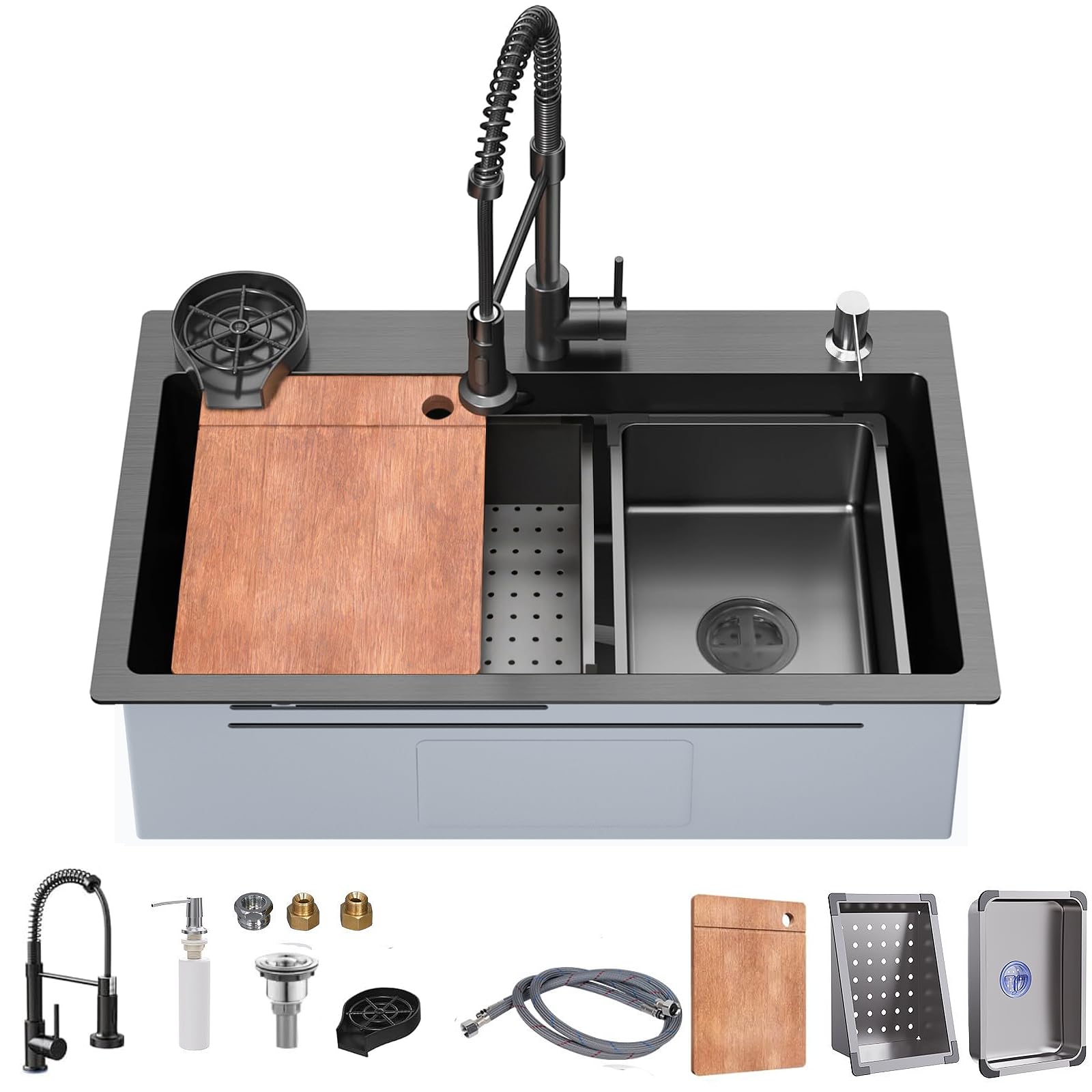 30 * 18 inch Kitchen Sink, Single Bowl Stainless Steel Sink