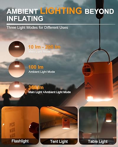 Miniatura 7 de Bomba de aire inflable portátil para piscina, 5 kPa mejora, aspiradora eléctrica de viaje para campamento, mini bomba de inflado para inflables,