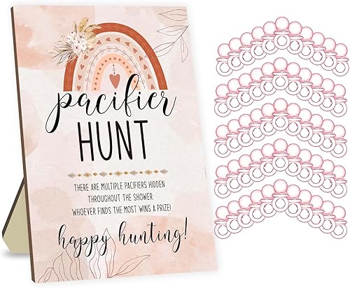 Juegos de caza de chupetes, juegos de baby shower, juego de caza de chupones para baby shower, incluye tablero de letrero de caza de chupetes de disponible en Yaxa El Salvador