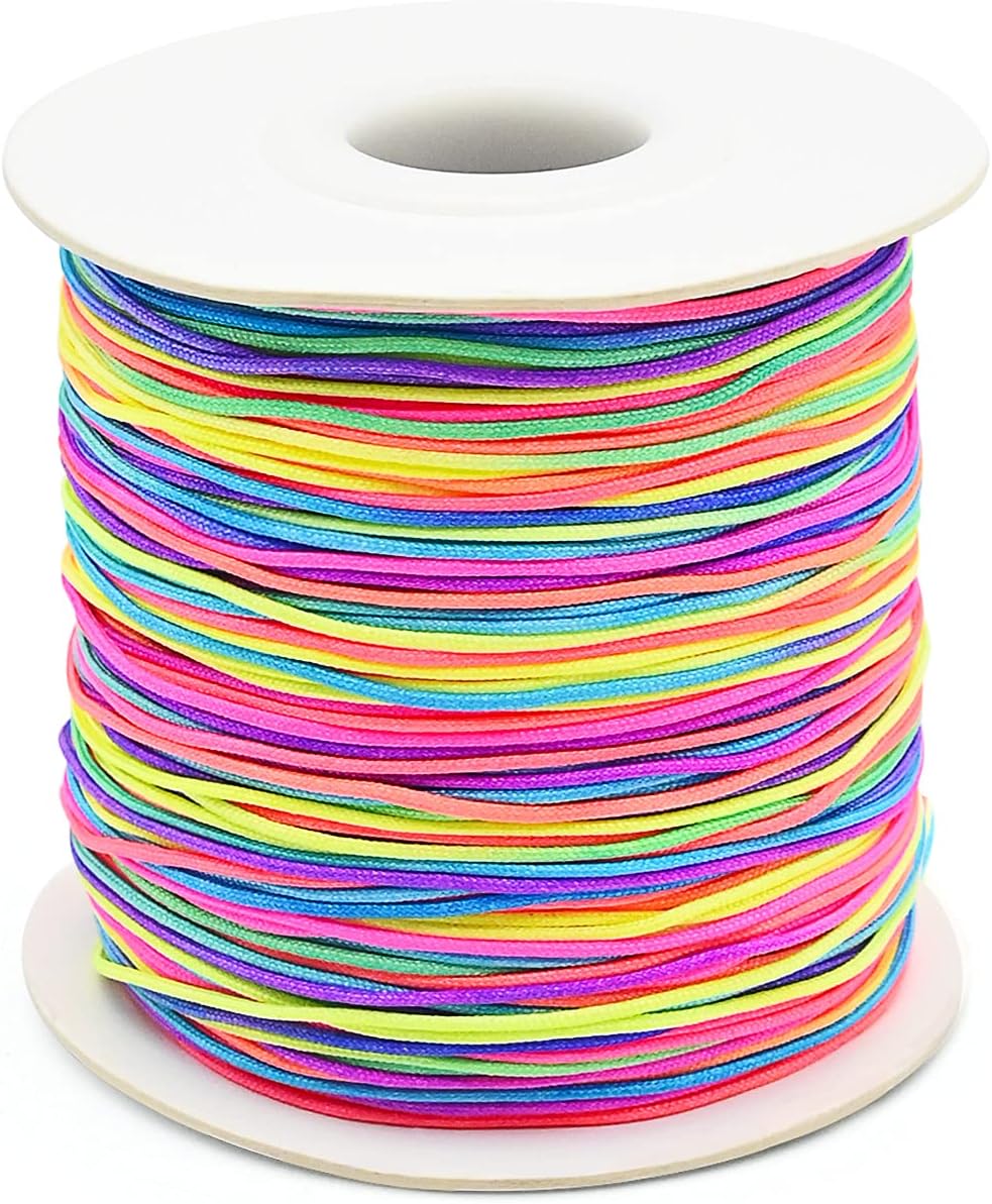 45m Beads Cord, Thread Cord Rainbow Beading String Cord for Making