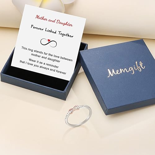 Miniatura 7 de Memgift Gifts for Women Mothers Day Gift from Daughter Best Friends Birthday Gifts for Nieces Granddaughters Love Knot Rings for Christmas