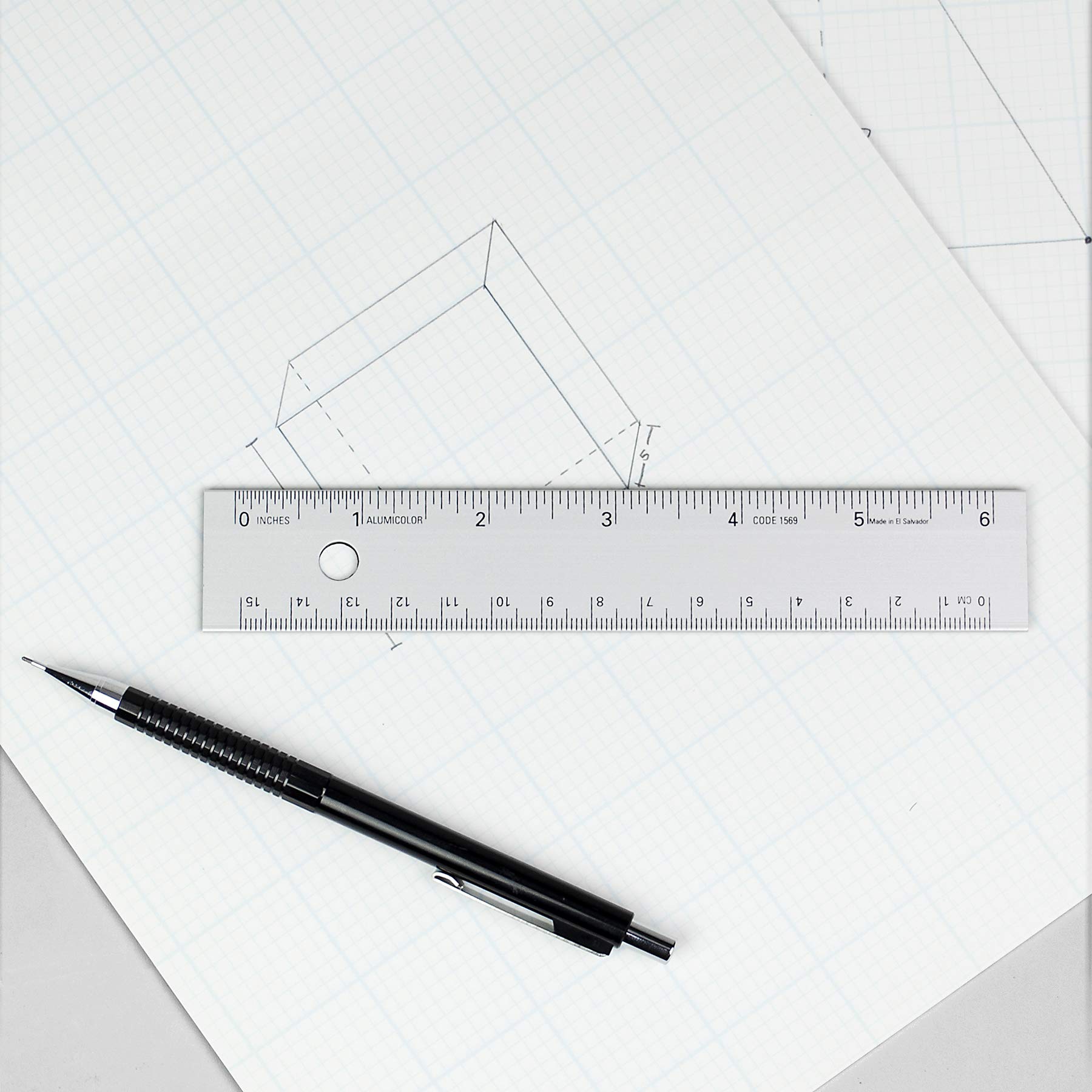 18 Inch Ruler Alumicolor 18-inch Aluminum Straight Edge Ruler With ...