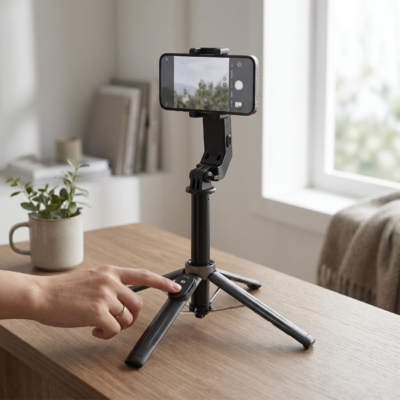 XUMIUZIY Bastone per Selfie, Treppiede con Telecomando Bluetooth 5.2, 101 | Anti-shake, Luce LED con 3 Colori e 3 Livelli, Supporta Android e IOS
