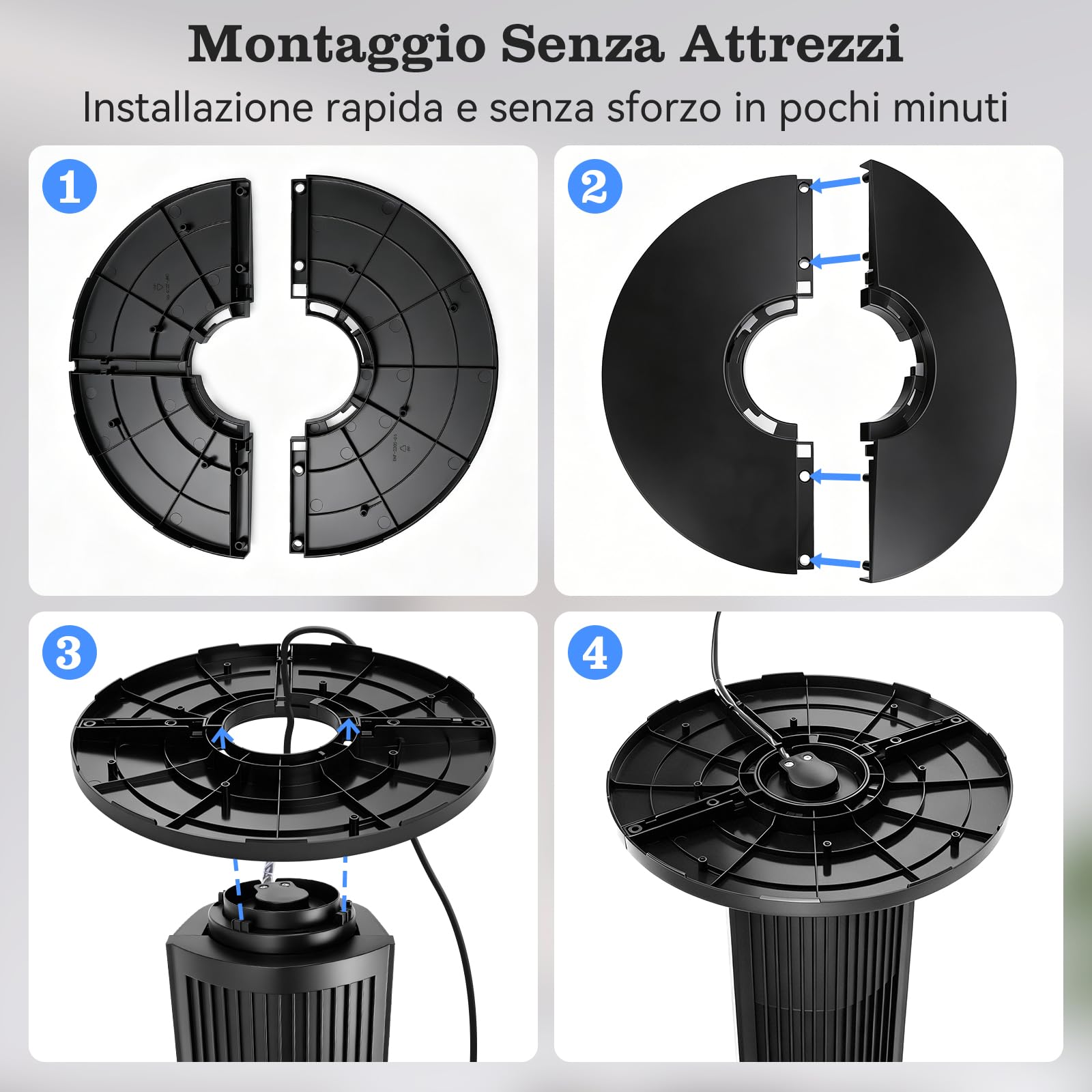 Aigostar Ventilatore a Torre Silenzioso con Telecomando e Timer 12H, 3 Modalità (Normale/Naturale/Sleep), 3 Velocità Regolabili, Oscillazione, LED Display, 28 dB, Portata Aria 1752m³/h, Nero *2