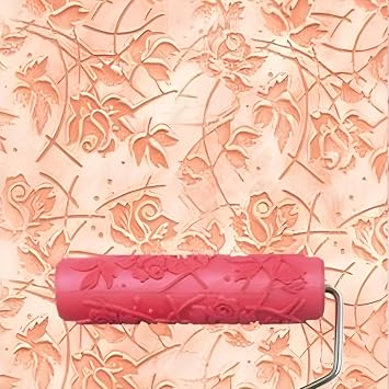 7"DIY Patterned Paint Roller | Decorative Art Texture Roller | Embossing Texture Rubber Roller Painting Supplies | Pattern Art Texture Tools for Household Wall Painting BK072R