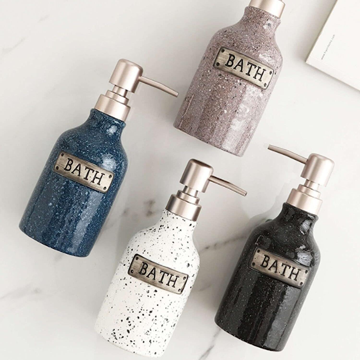 Dispenser di sapone in ceramica da 1 pezzo con pompa for vanità del bagno