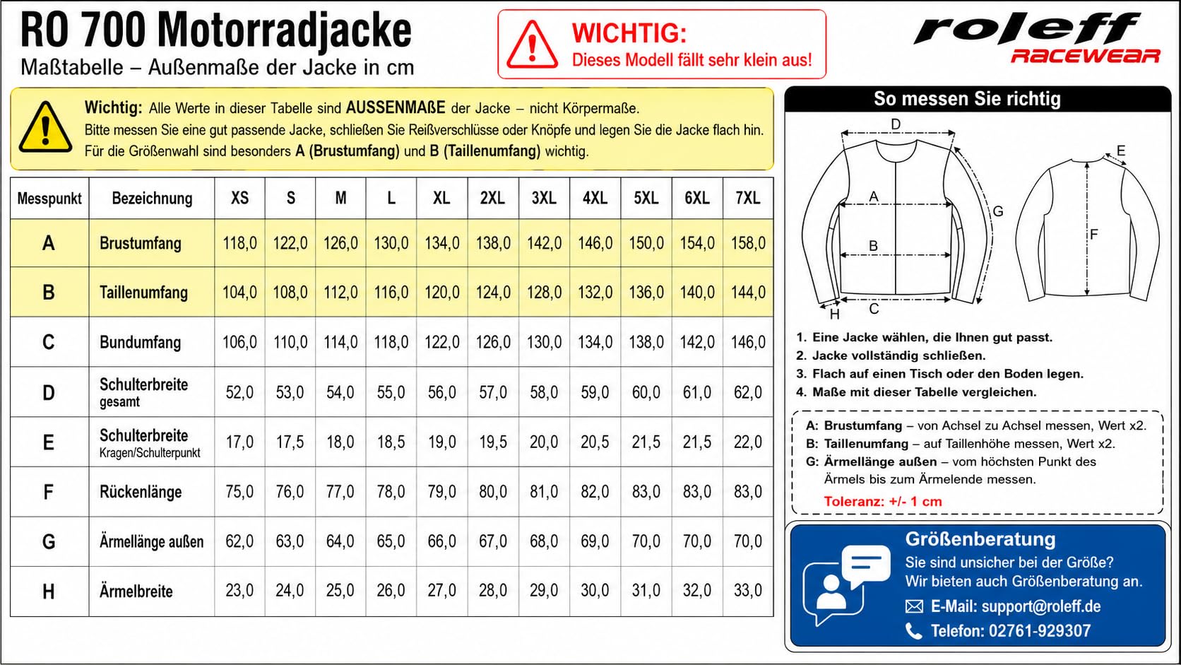 ROLEFF RO700 Motorradjacke mit Protektoren, Thermofutter, Klimamembrane & Belüftungssystem für Sommer und Winter, schwarz