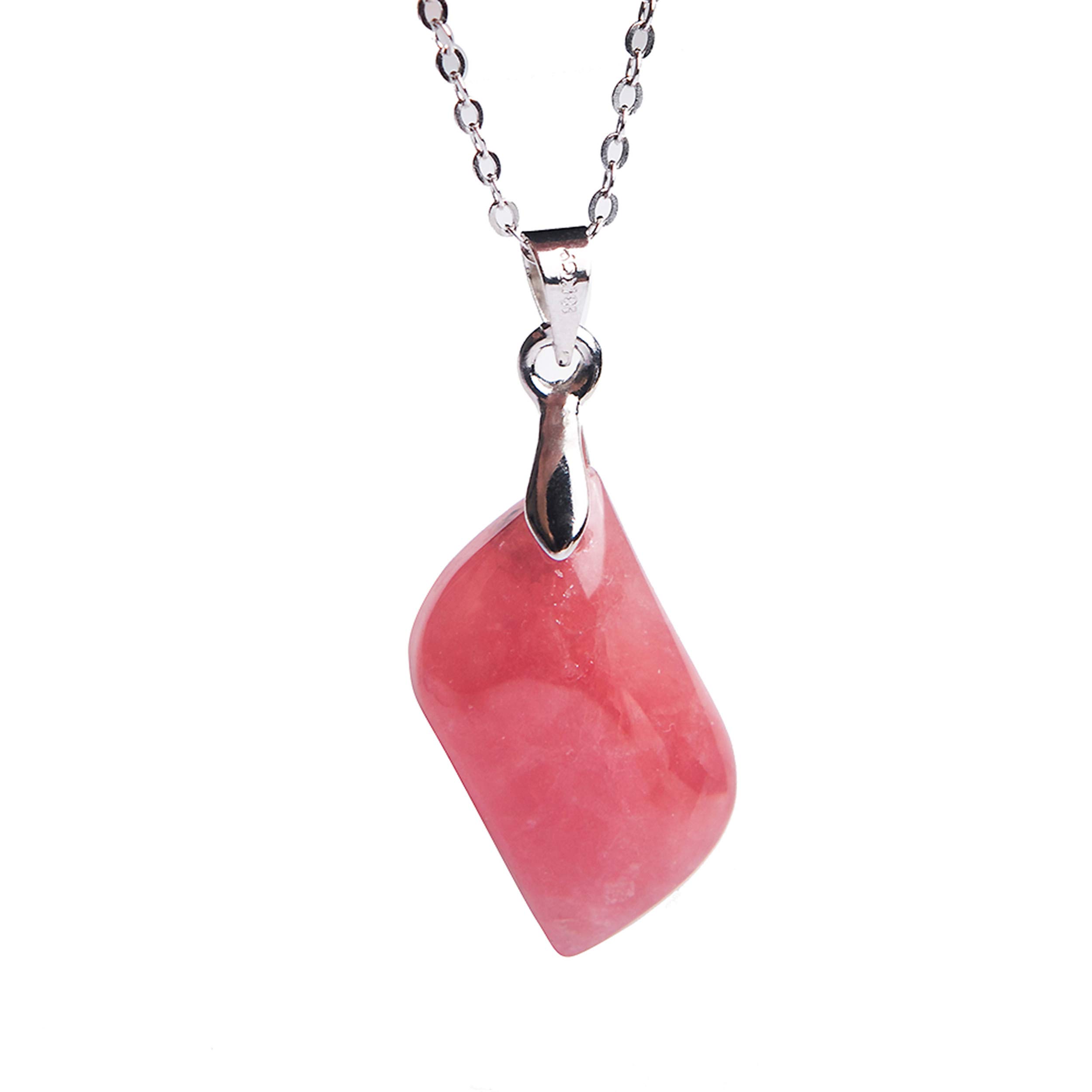 natural stone pendant Glace naturelle Rhodochrosite Gemstone Rectangle Bead Crystal Fashion Pendentif AAAA
