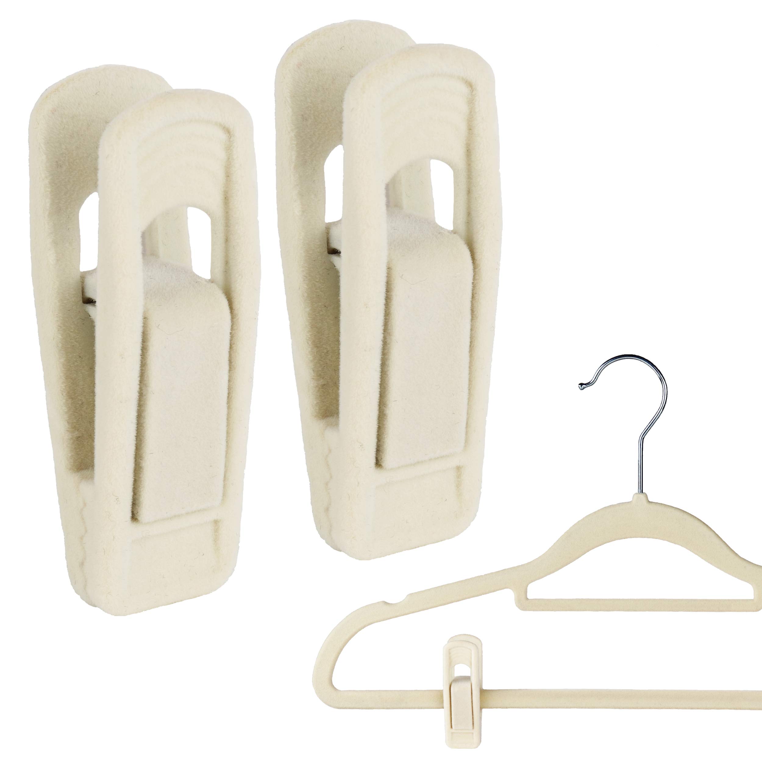 The Hanger Store 40 Beige Clips for Velvet Flocked Hangers Trousers & Skirts - Choose Colour
