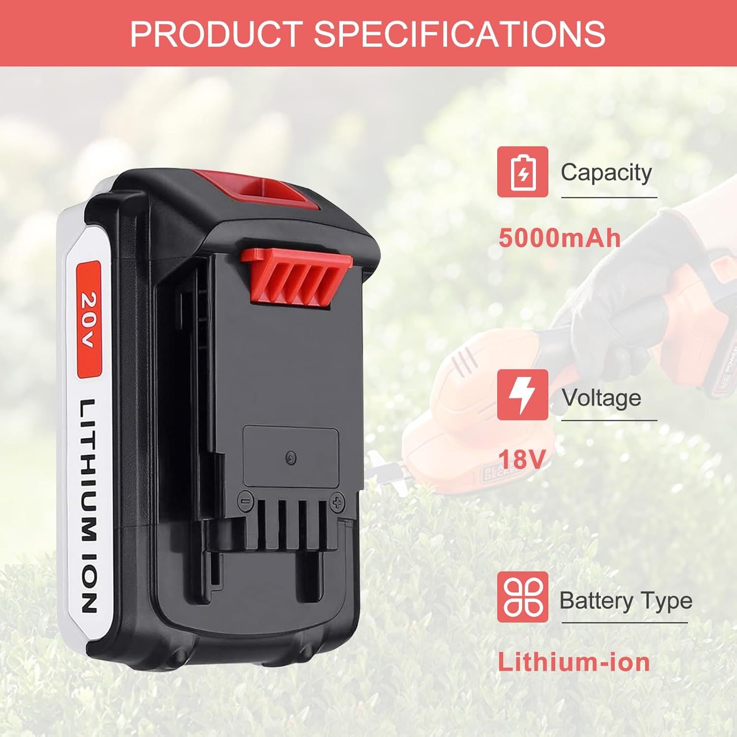 LBXR20 20V Lithium Battery with Charger Replace for Black and Decker 20V MAX LBXR20 LB20 LBX20 LBXR2020-OPE LBX4020 Battery and Charger - Image 2