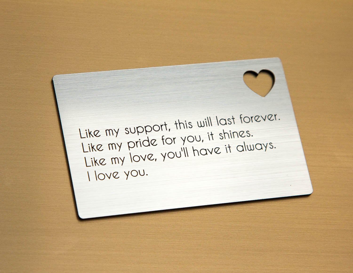 Engravity Gifts Love Quote Wallet Card Insert Love Soulmate Gift For Him/Her Valentines With Heart Cut Out Design 2