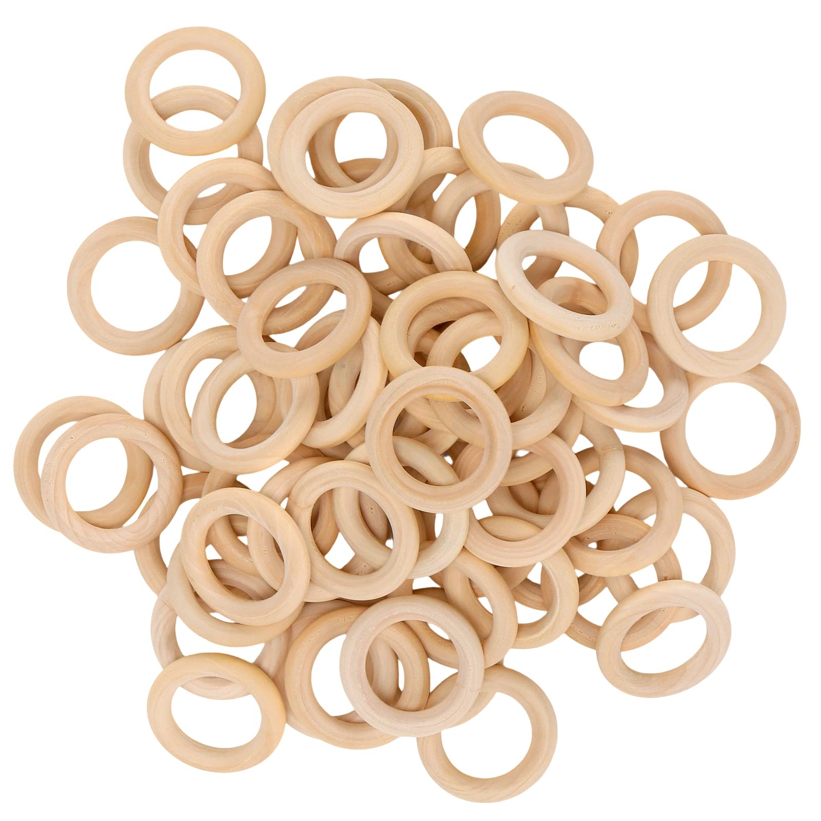 Senjeok Wood 60 Pcs 45Mm En Rings For Craft, Unfinished Loops For Curtain Rings, Diy Macrame, Home Decor