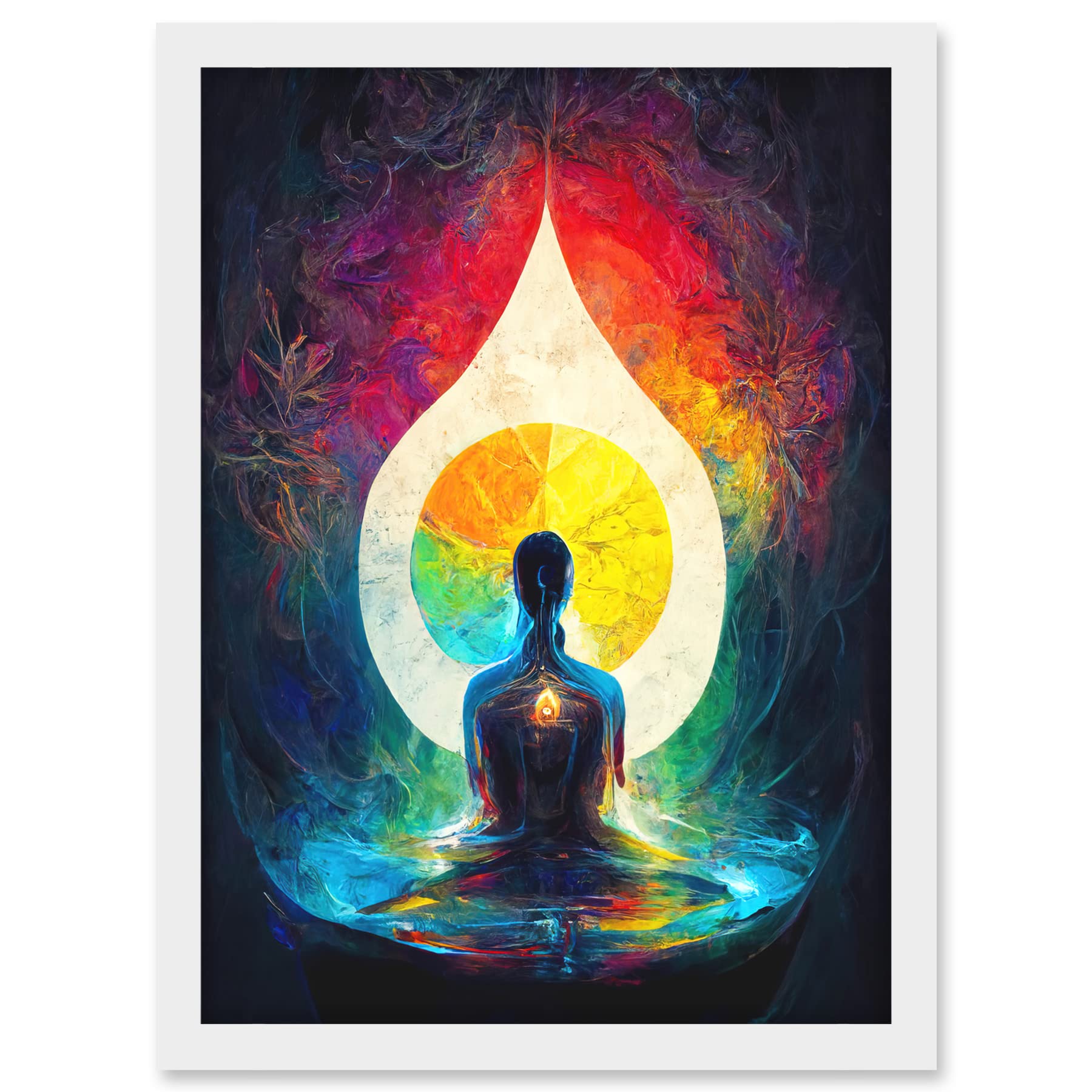 Doppelganger33 LTD 7 Chakra Meditation Energy Rainbow Relaxation Artwork Framed A3 Wall Art Print