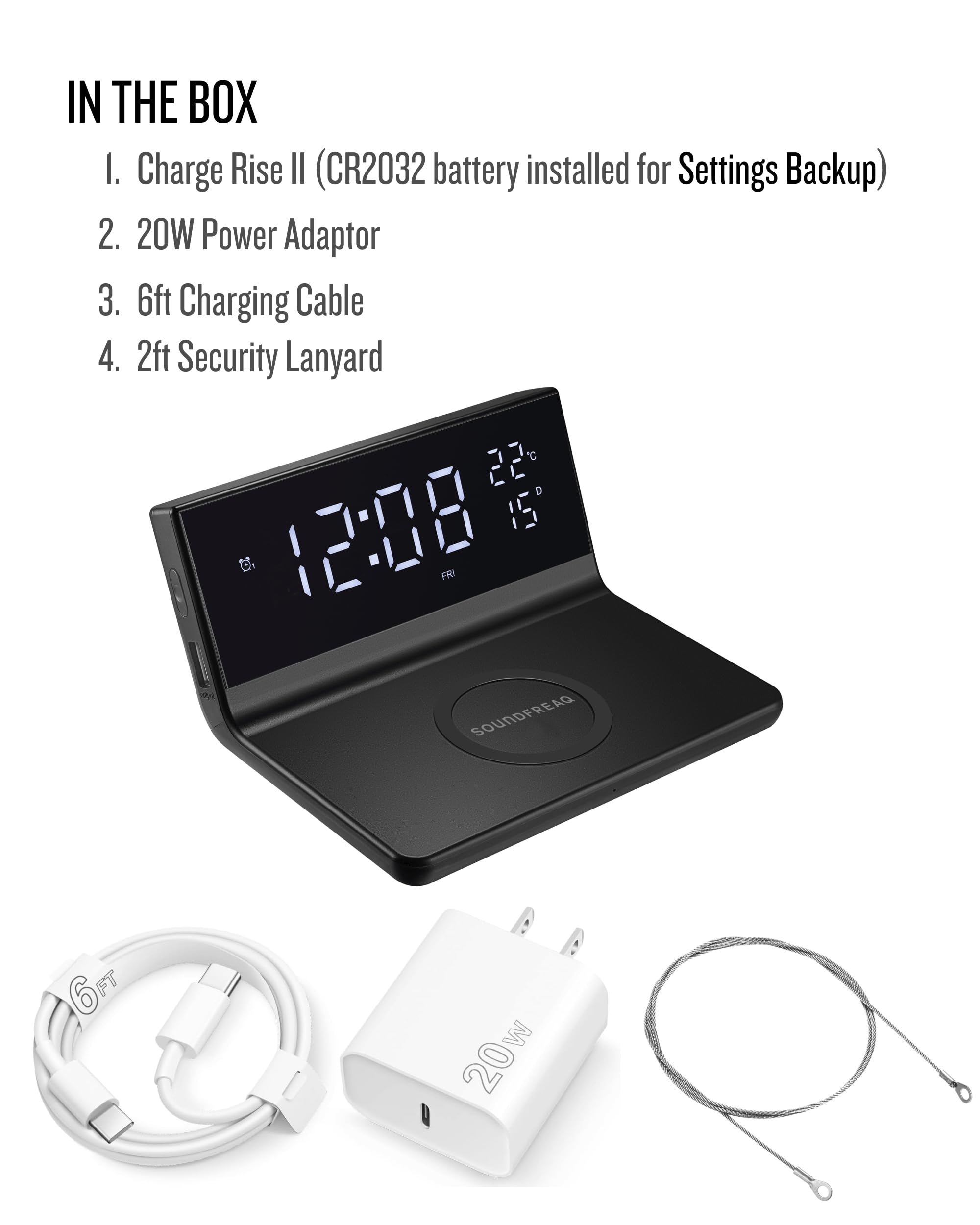 Soundfreaq Sveglia con caricatore wireless