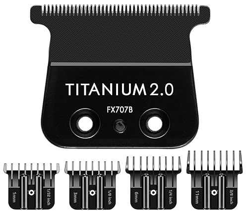 FX707B - Cuchilla de repuesto para todas las recortadoras BaBylissPRO FX787 y FX726, cuchilla de repuesto ultra precisa TITANIUM 2.0 con juego de 4
