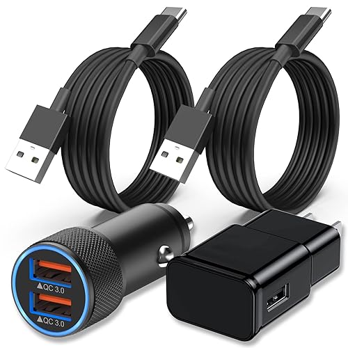 Cargador rápido USB C para automóvil, 36 W de carga rápida 3.0 Dual USB Cargador rápido con bloque de cargador rápido USB C de 18 W y 2 cables USB C