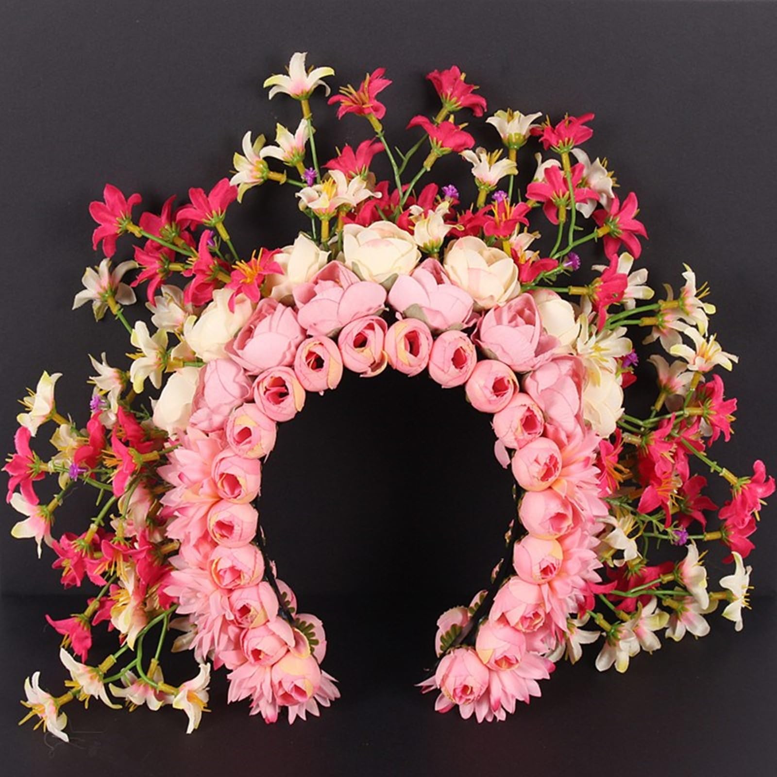 [Uitndvyte] Ghirlanda di fiori di corona di fiori di nic ghirlanda floreale elegante per festival e fotografia