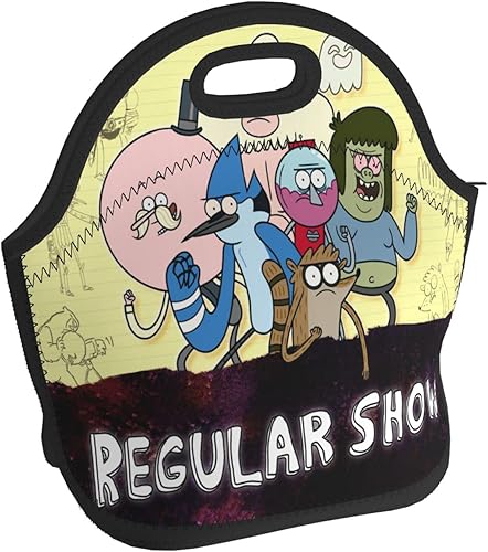 Miniatura 8 de Bolsa de almuerzo regular con diseño de anime, reutilizable, portátil, de neopreno, aislada, para picnic al aire libre, oficina, 11 x 11.4 x 5.5